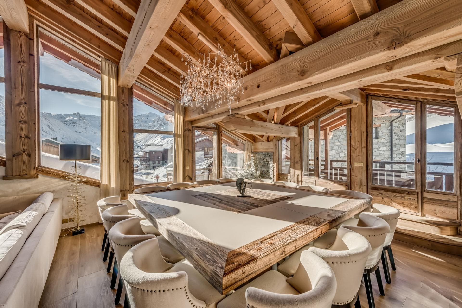 Dining area with seating for 12 and panoramic mountain views