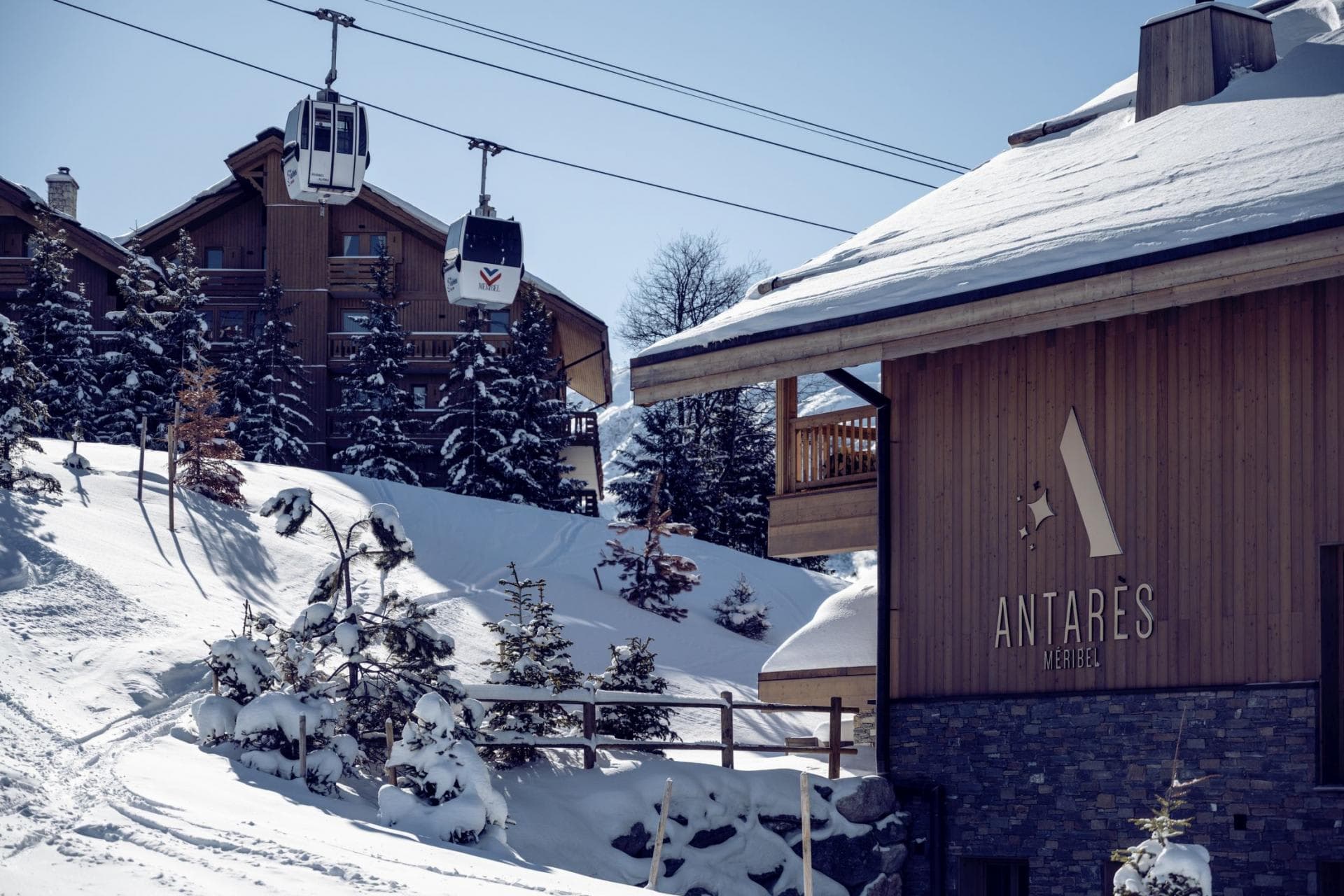 Ski-in, ski-out access at Antares Méribel with nearby gondola lift