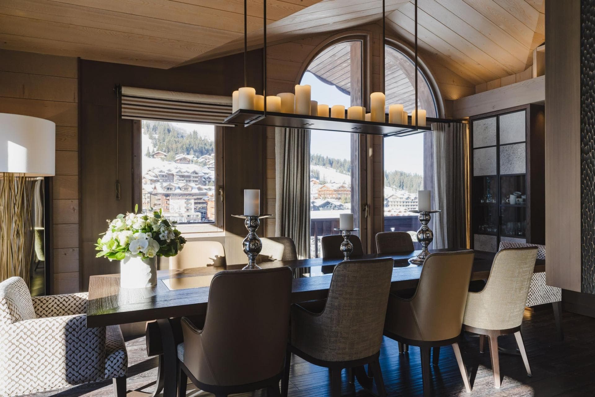 Dining area with seating for 8 and views of the ski village