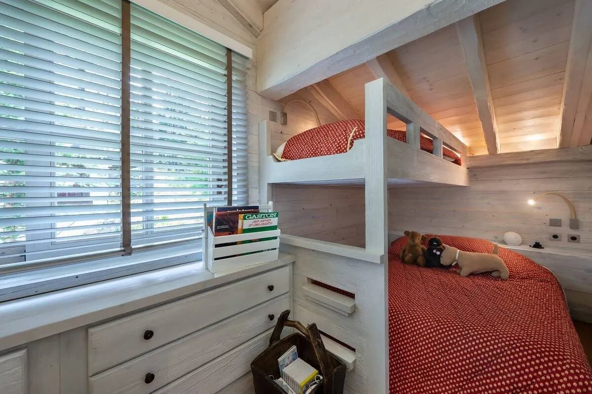 Children's bedroom with built-in bunk beds