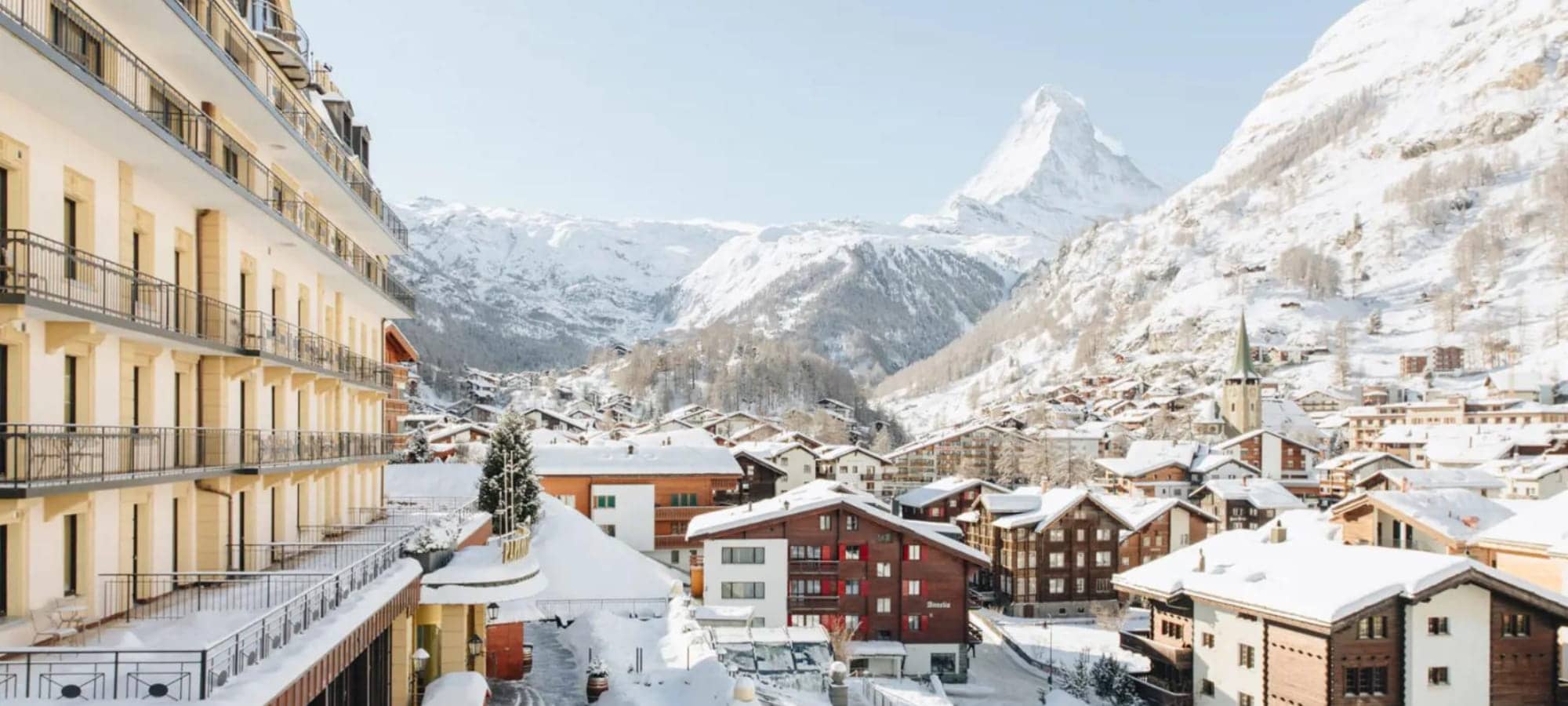 Private balcony with unobstructed Matterhorn and Zermatt village views