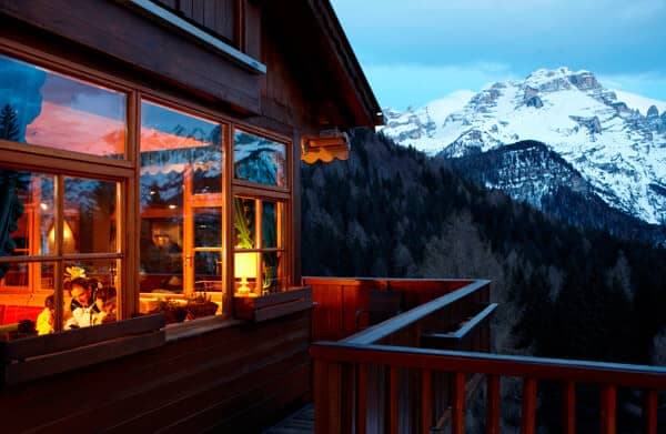 Private balcony with views of the snow-capped Dolomites
