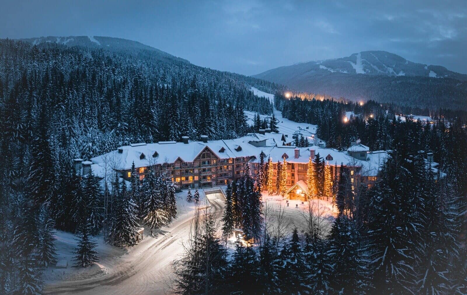 Ski-in, ski-out resort lodge with direct access to groomed mountain trails