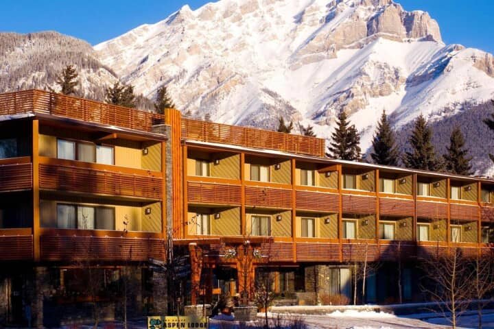 Aspen Lodge exterior with private balconies and mountain views
