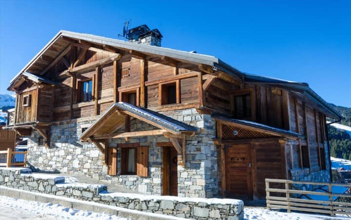 Ski-in, ski-out timber and stone chalet with secure ground-floor storage
