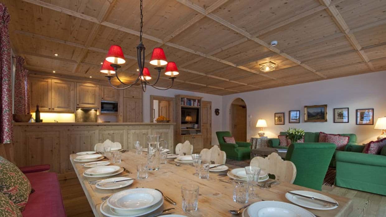 Open-plan dining area and lounge with seating for 10