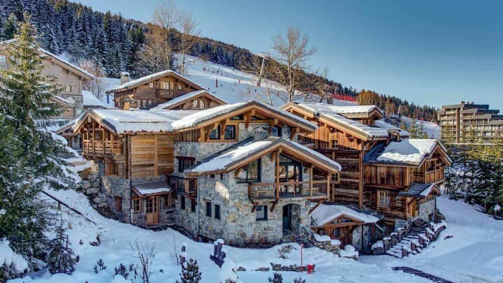 Ski-in, ski-out timber chalet located directly on the mountain slope