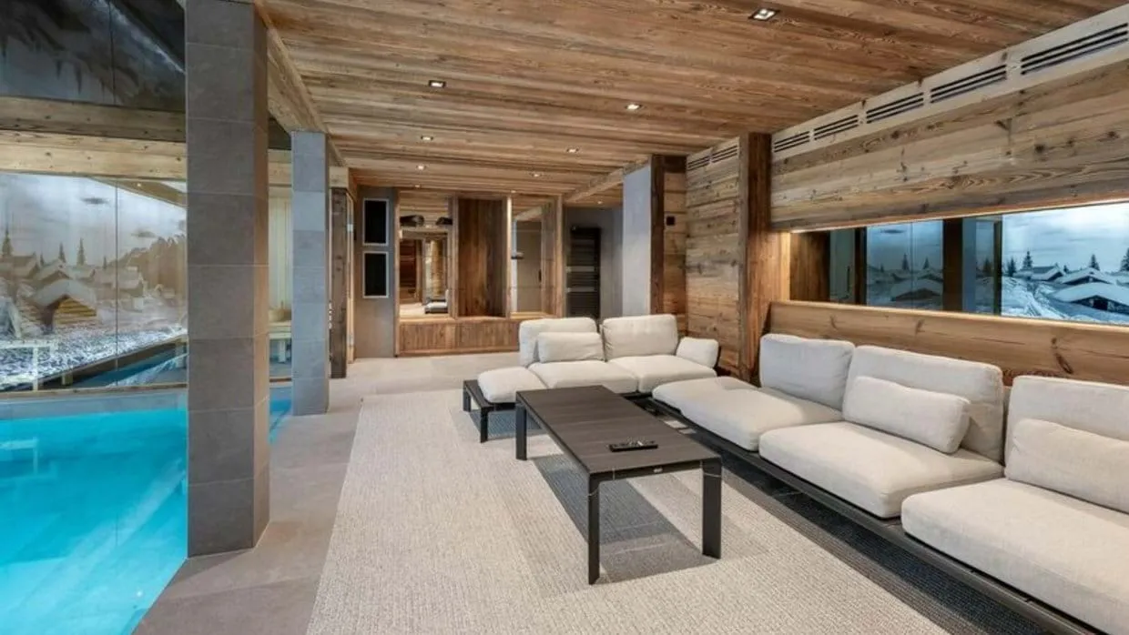 Relaxation seating beside the indoor swimming pool