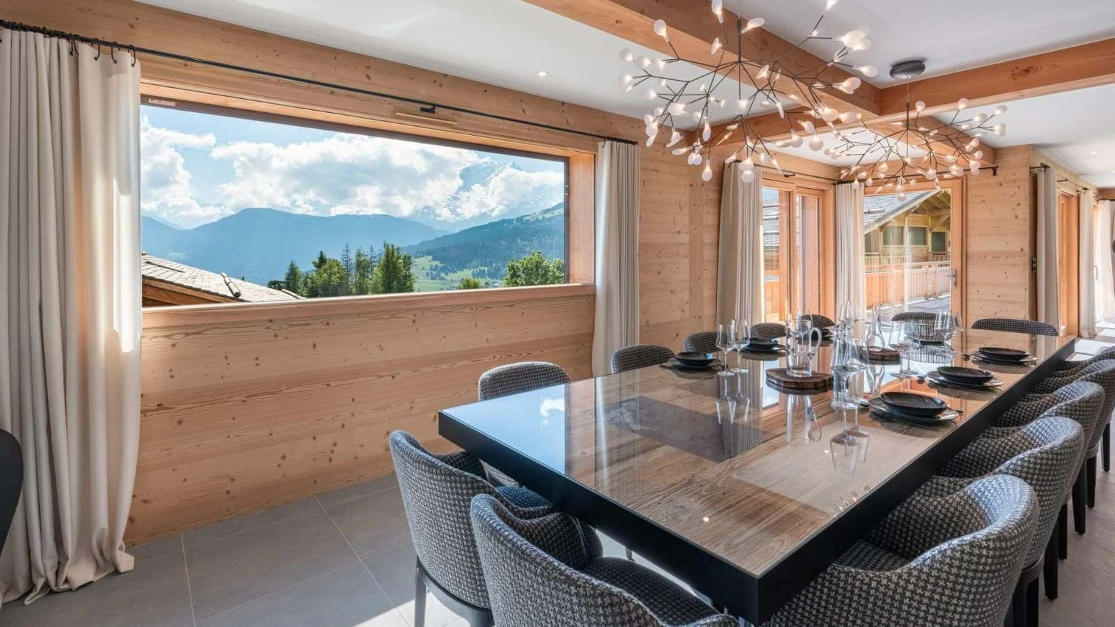 Dining area with seating for 12 and panoramic mountain views