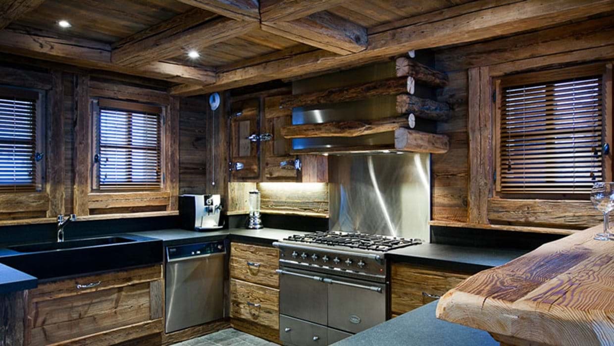 Chef's kitchen with Lacanche gas range and espresso machine