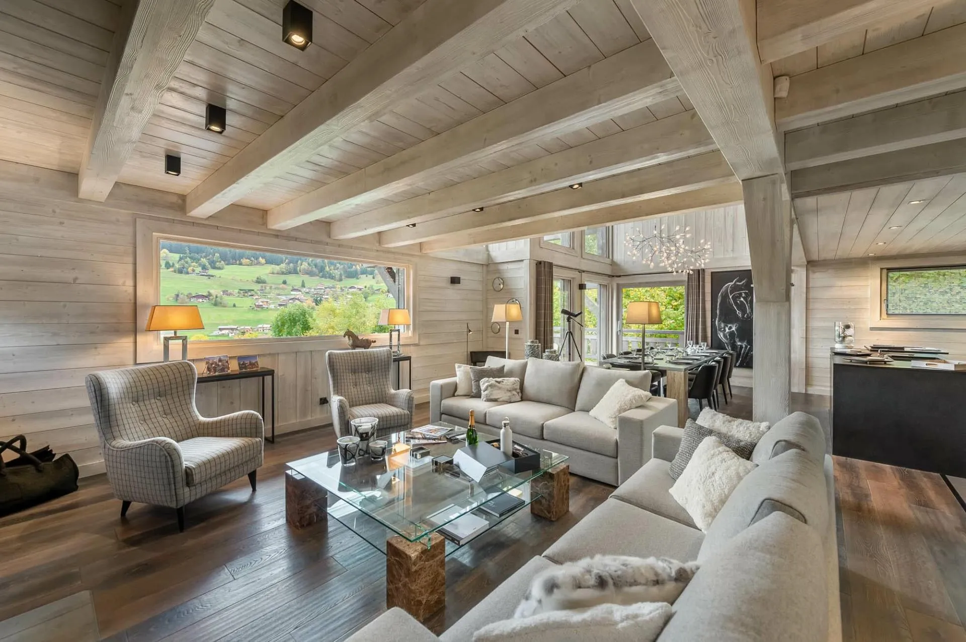 Living room looking towards the open dining space