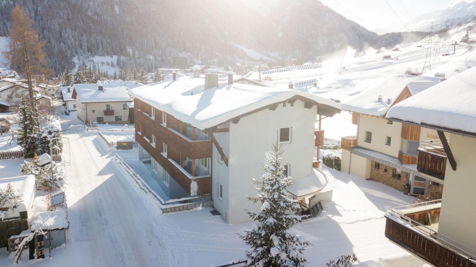 Chalet exterior with direct access to nearby ski slopes