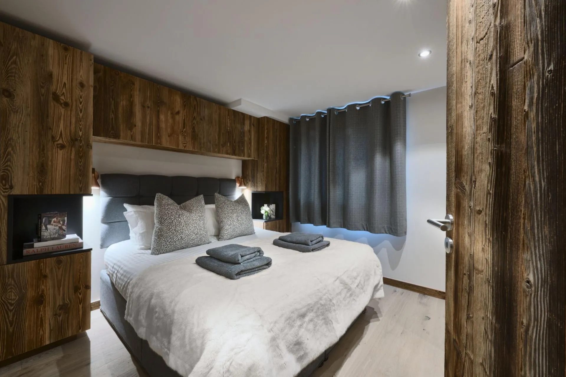 Double bedroom with built-in timber storage