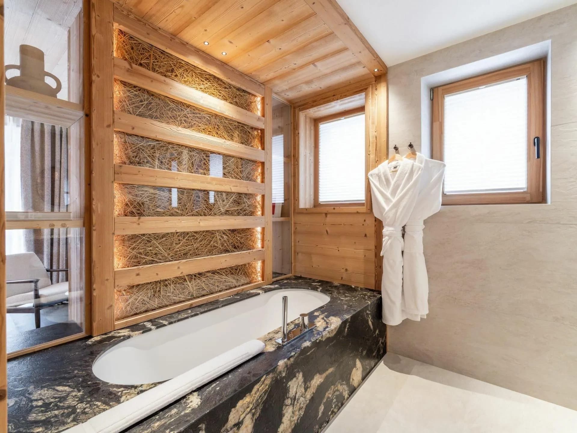En-suite bathroom with bath and walk-in shower