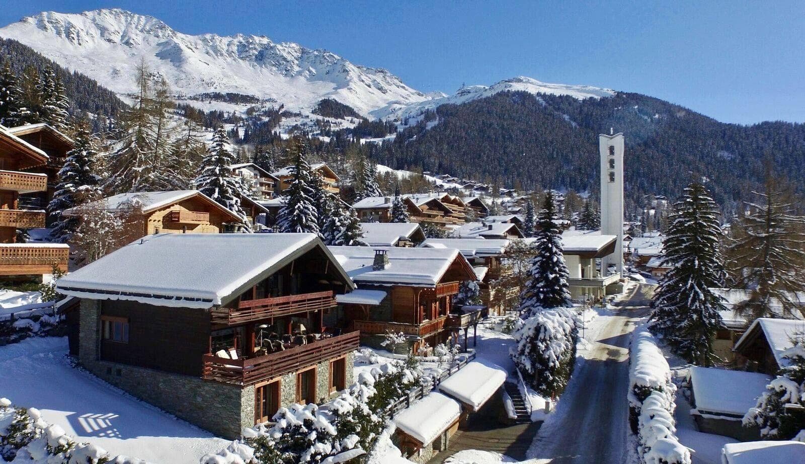 Ski-in access via village road; 5-minute walk to town center