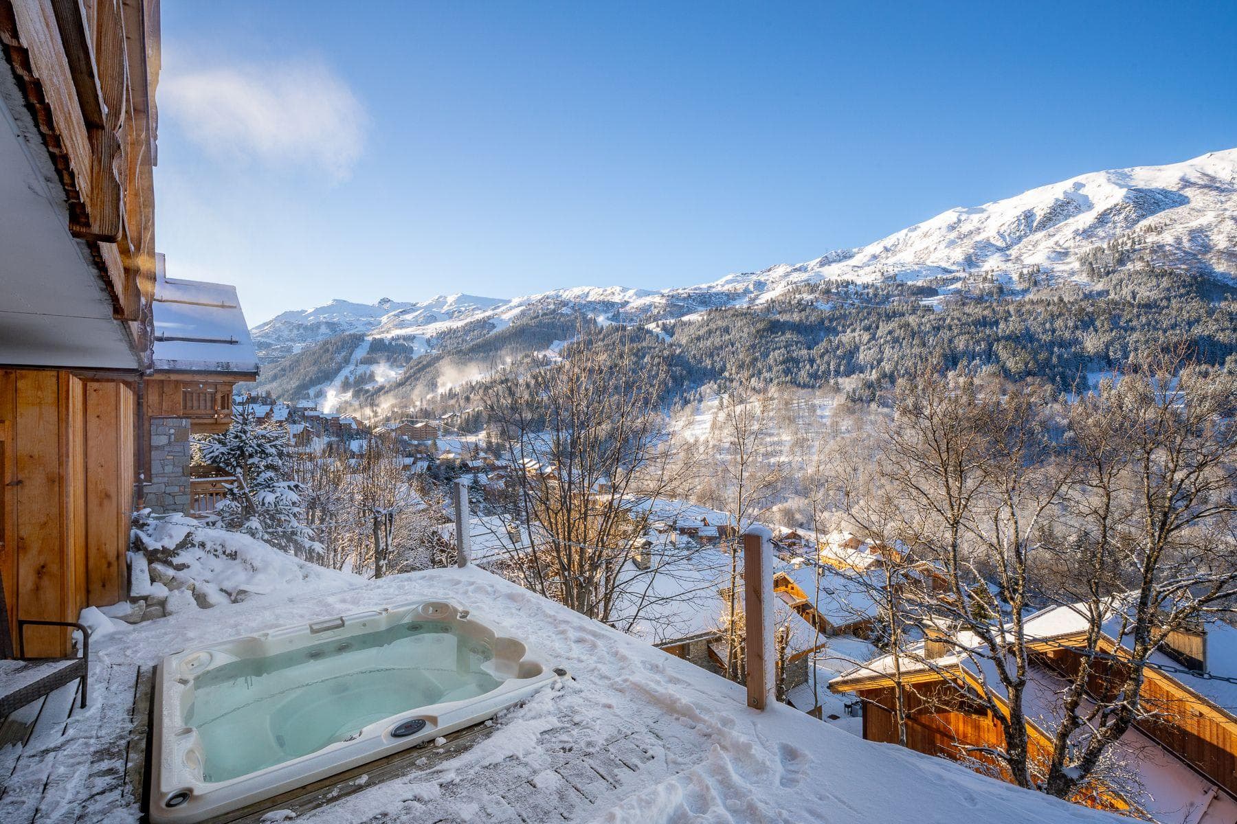 Sunken hot tub, open views