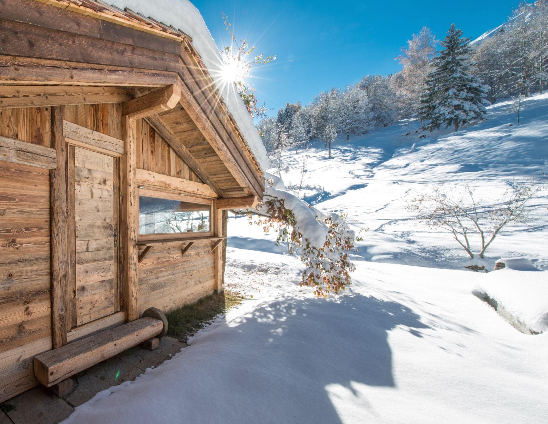 Ski-in, ski-out timber chalet with direct access to mountain trails