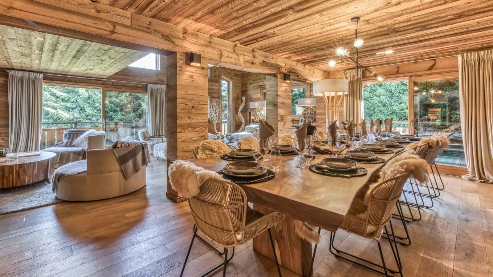 Dining area with seating for 12; adjacent lounge with terrace access