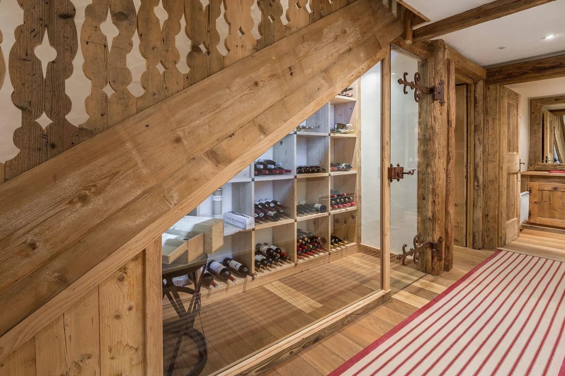 Wine storage beneath the timber staircase