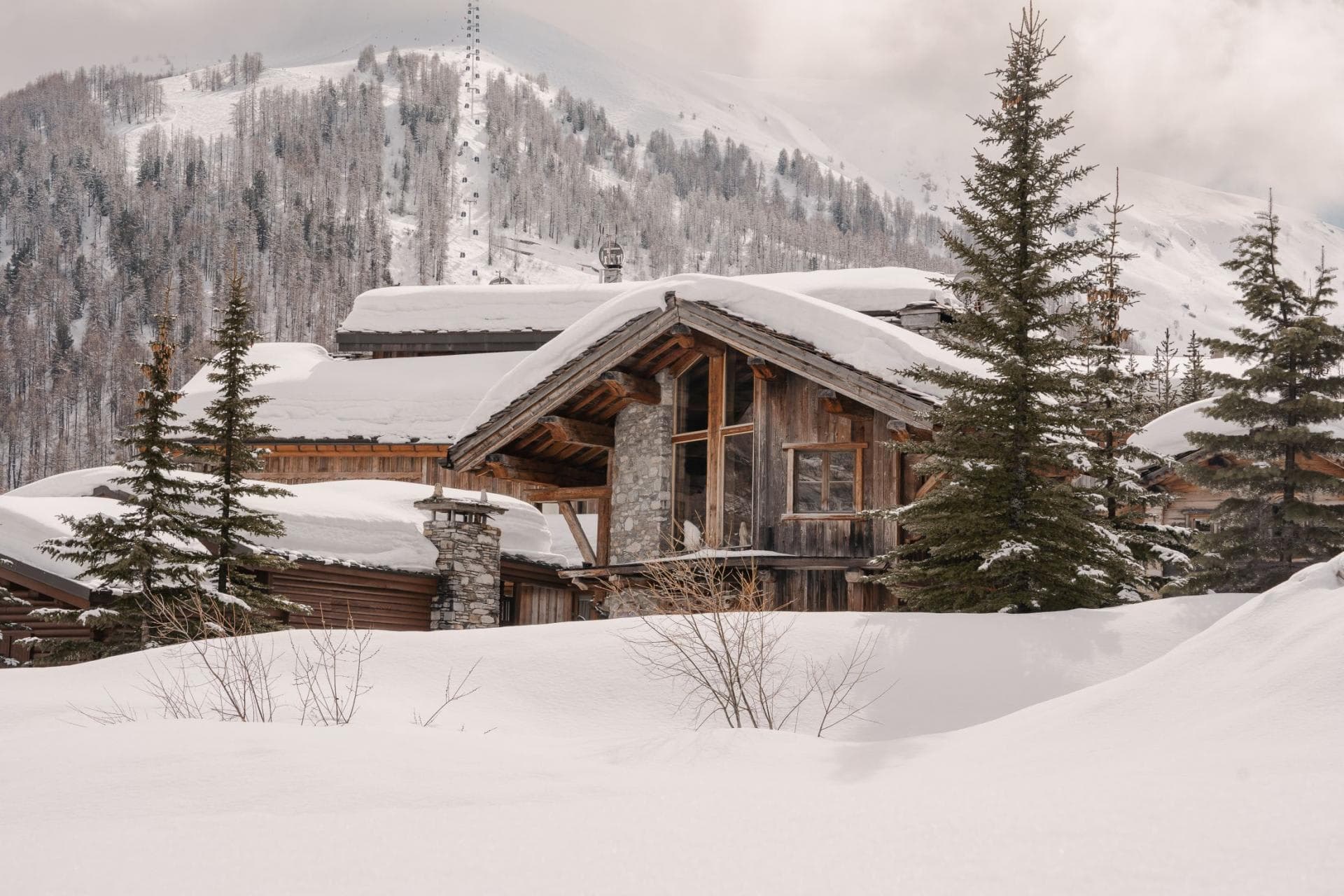 Ski-in, ski-out timber chalet located directly beneath the mountain gondola