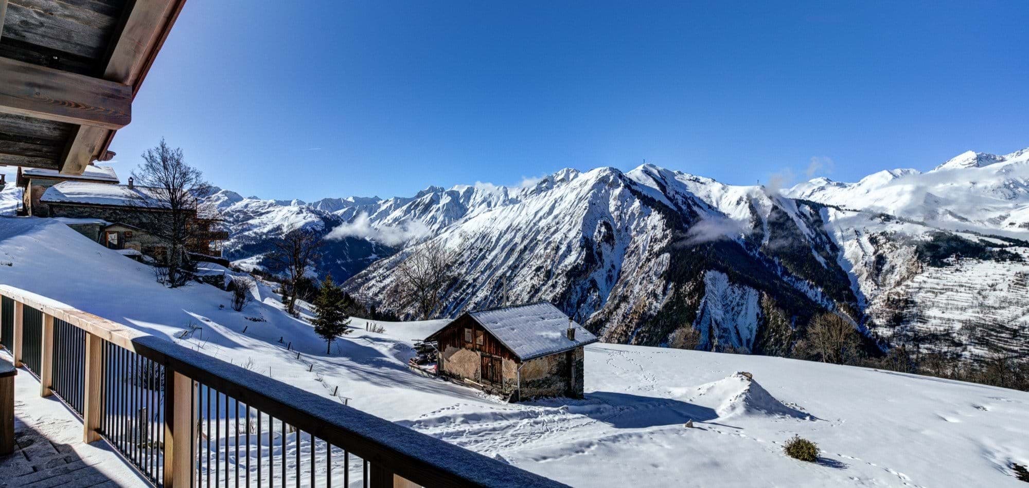 Private balcony view of French Alps and Vanoise National Park