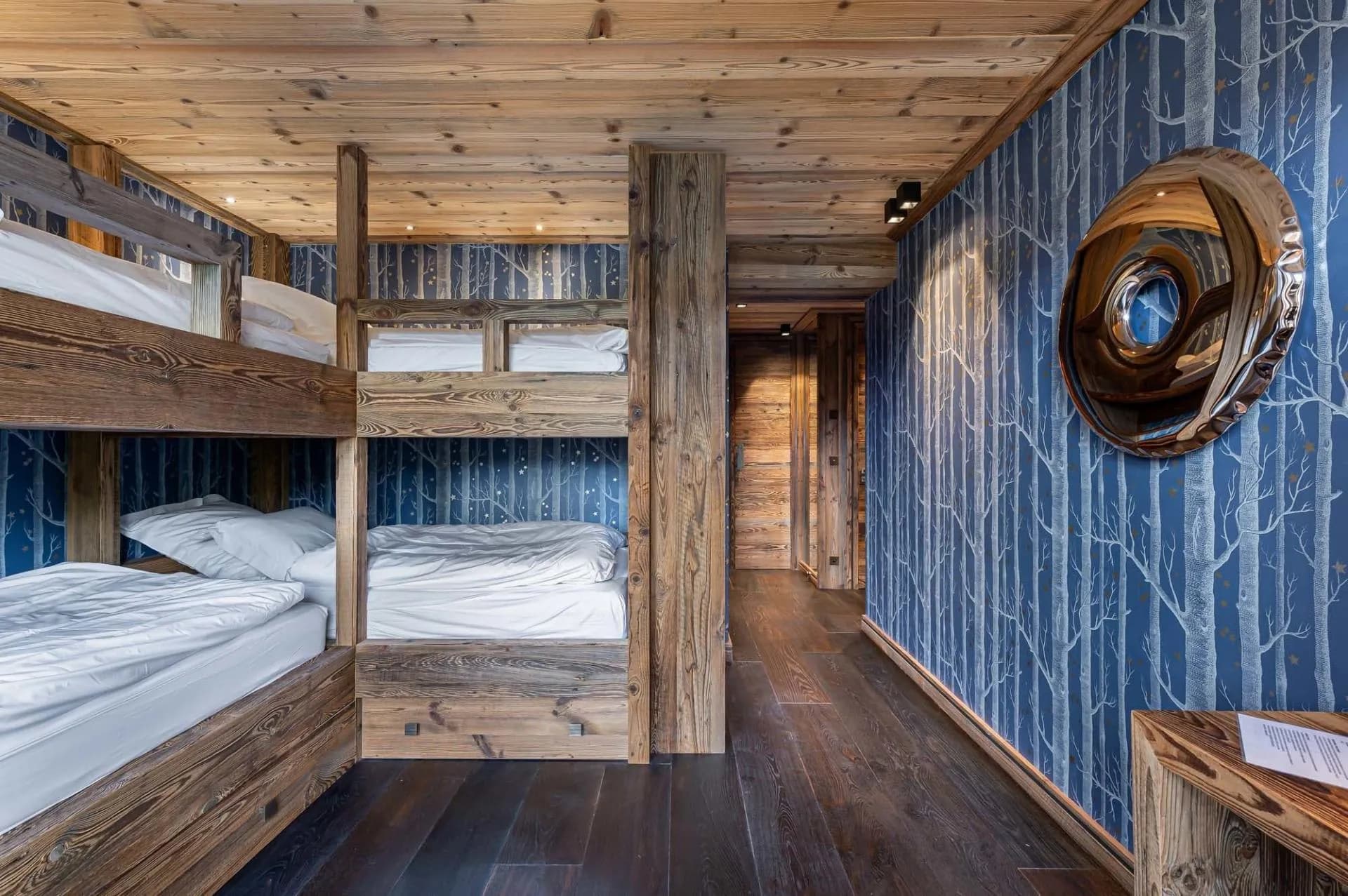 Children’s bedroom with two bunk frames and four sleeping places