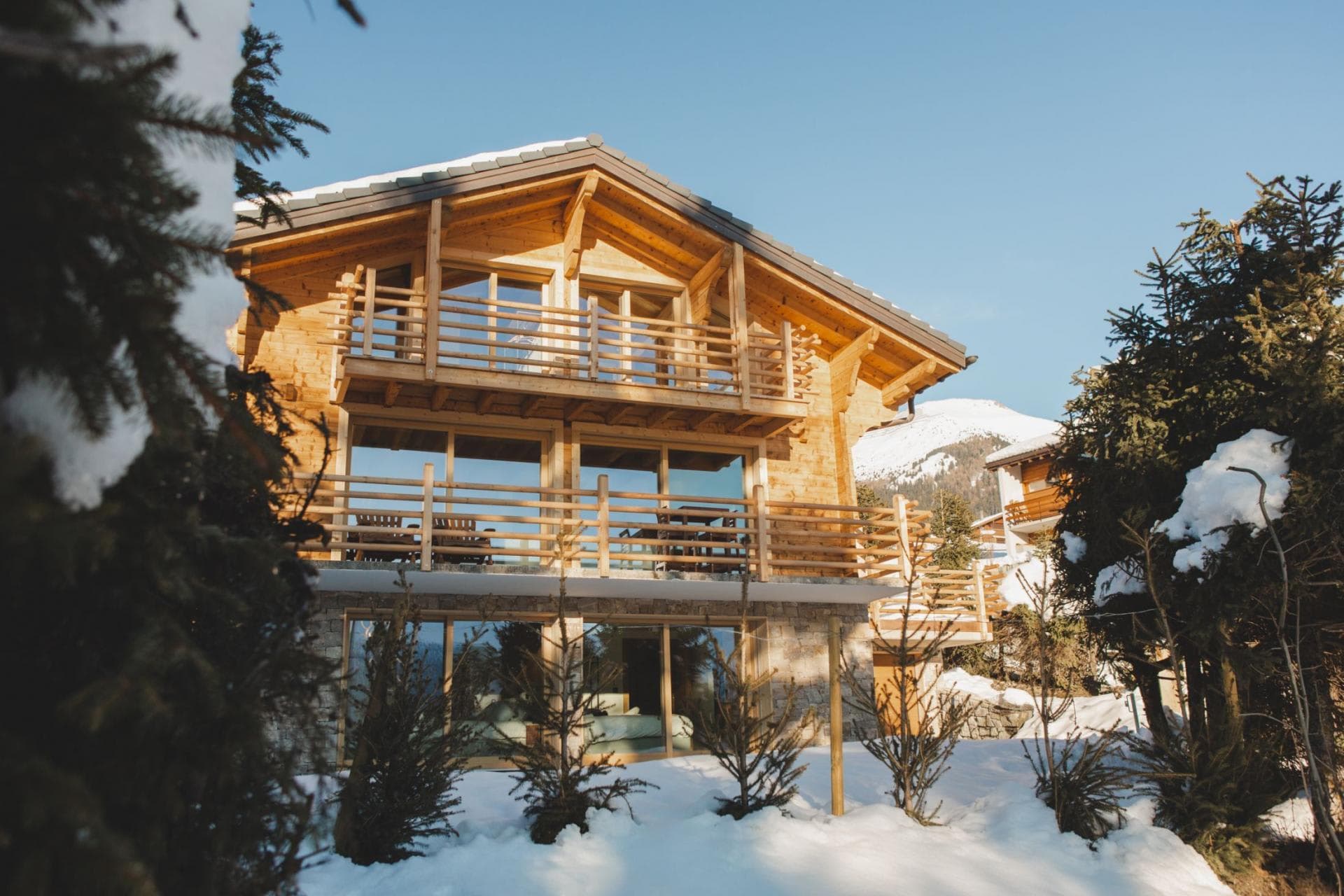 Ski-in/ski-out chalet with three levels of private balconies