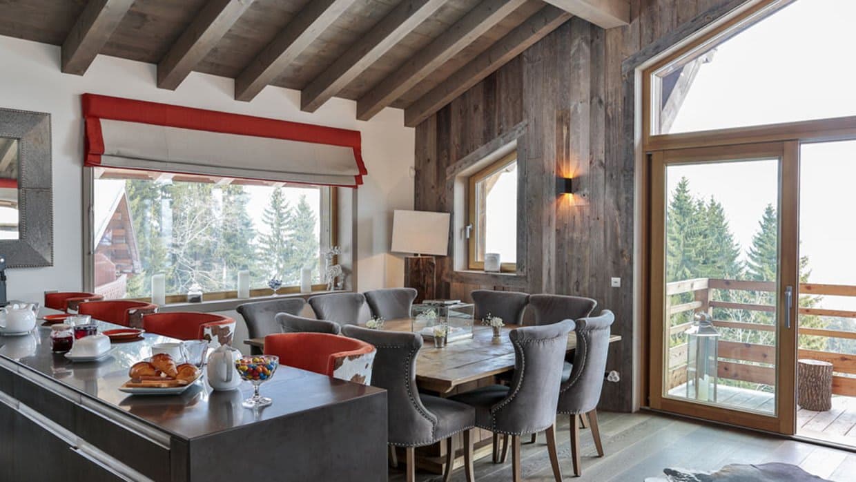 Dining area with seating for 10 and private balcony access