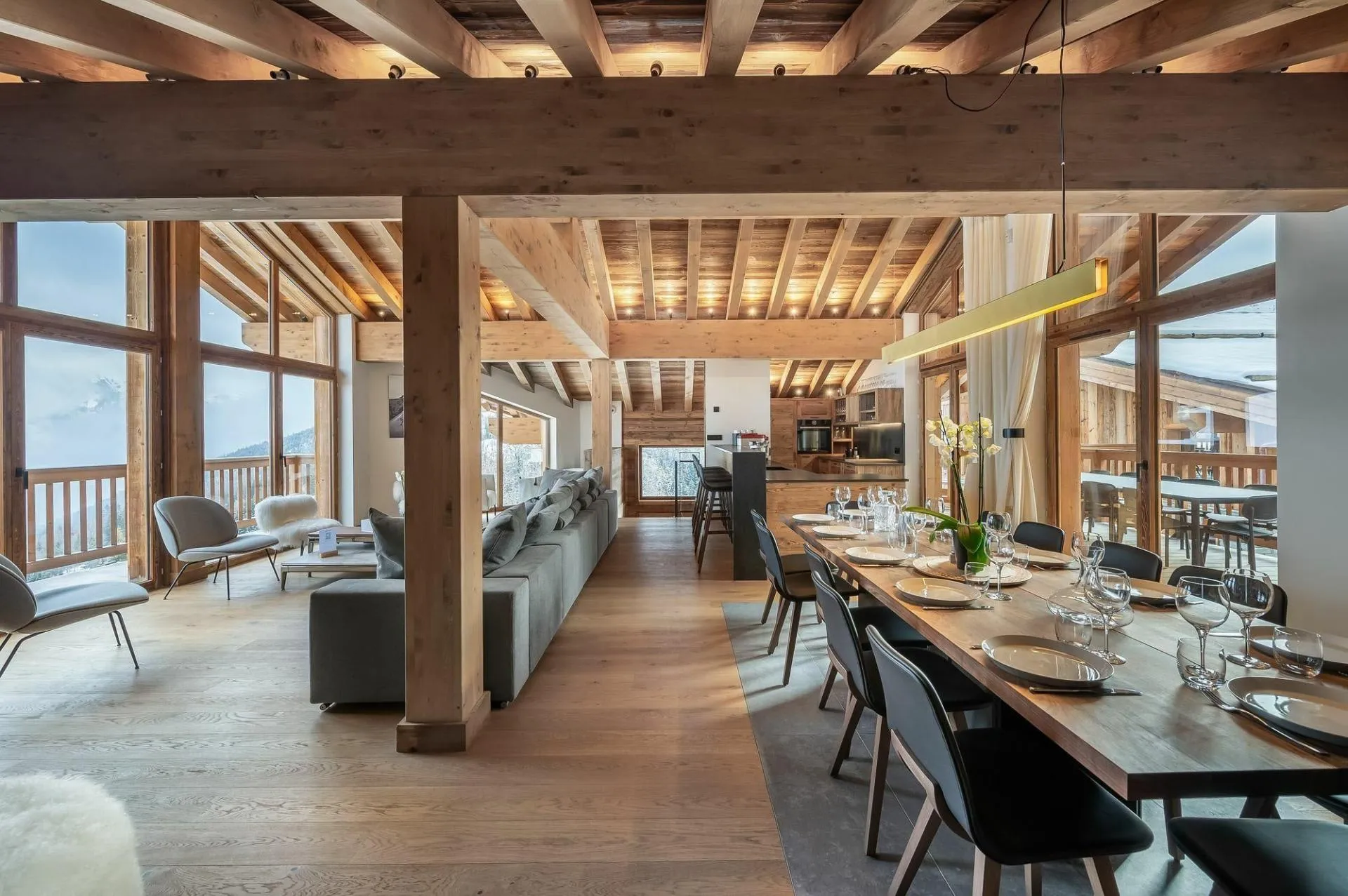 Open living and dining space