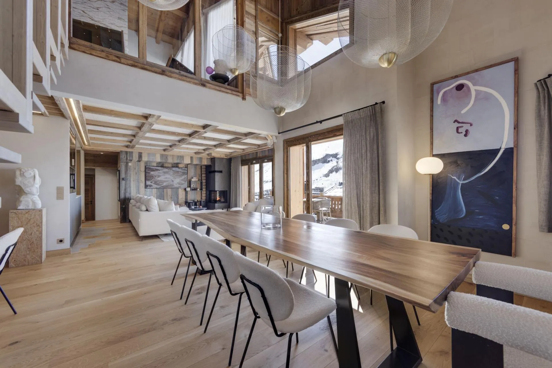 Dining area with seating for 10 and mountain views
