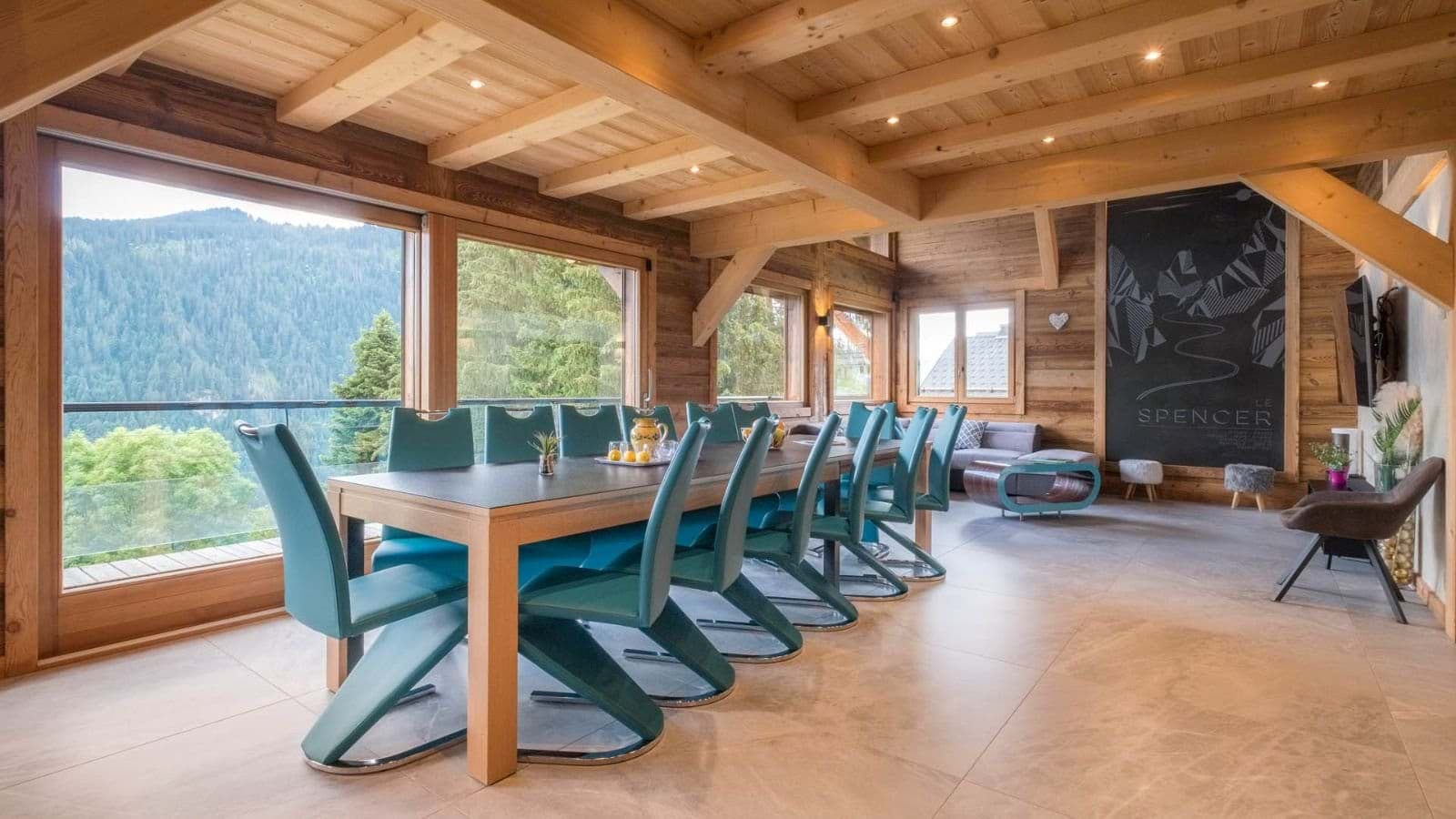 Dining area with seating for 12 and forest valley views