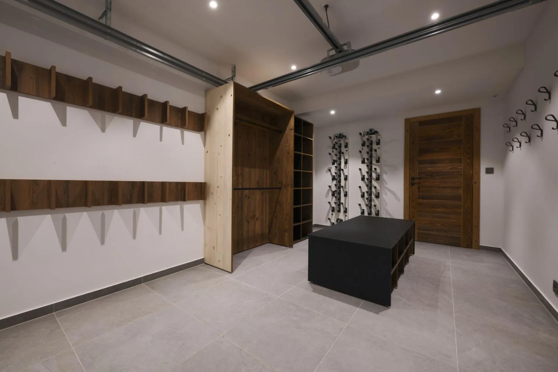 Ski and boot room with heated boot and glove warmers