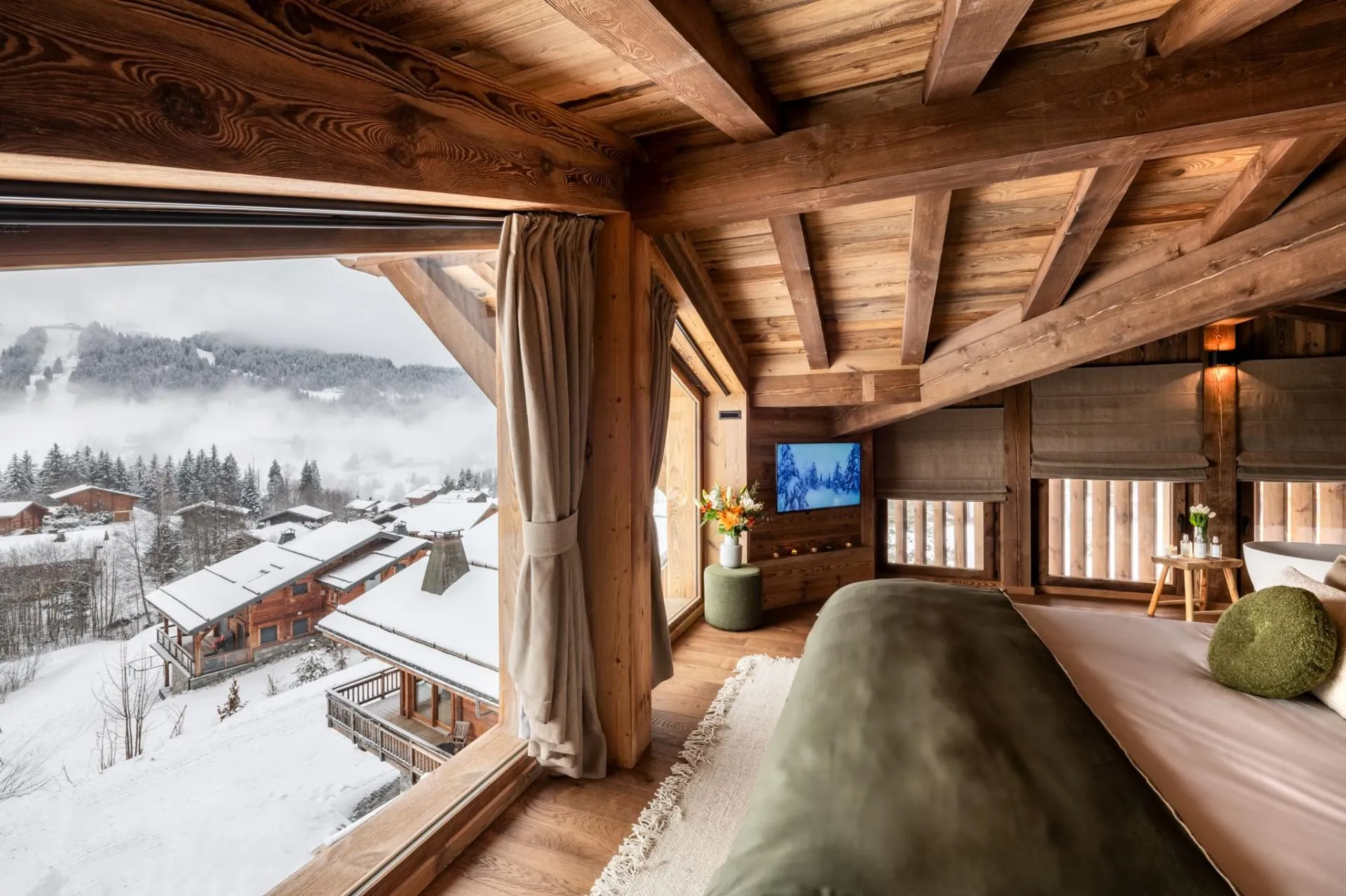 Level Four master suite with floor-to-ceiling mountain views