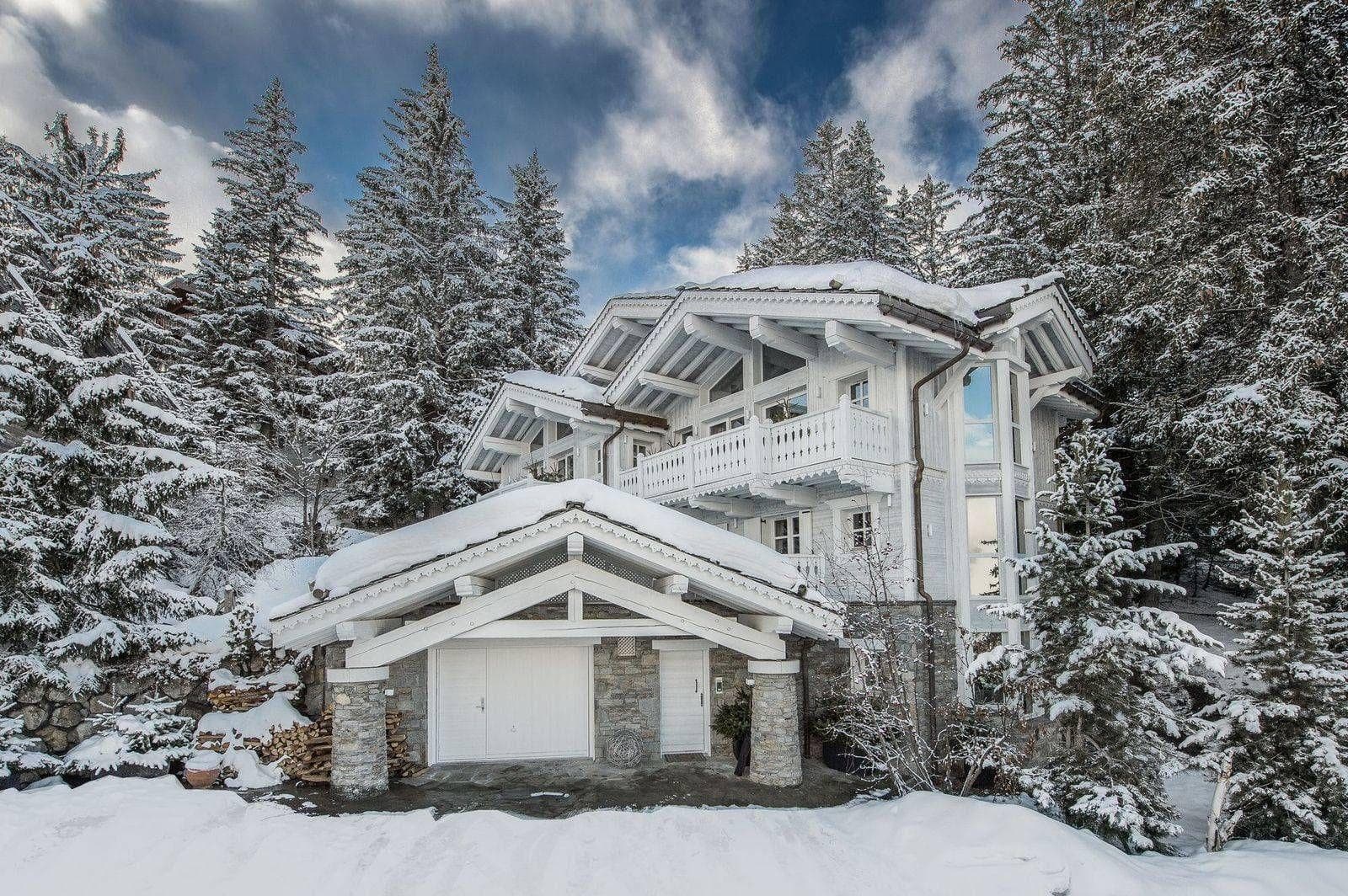 Ski-in chalet with heated two-car garage and private balconies