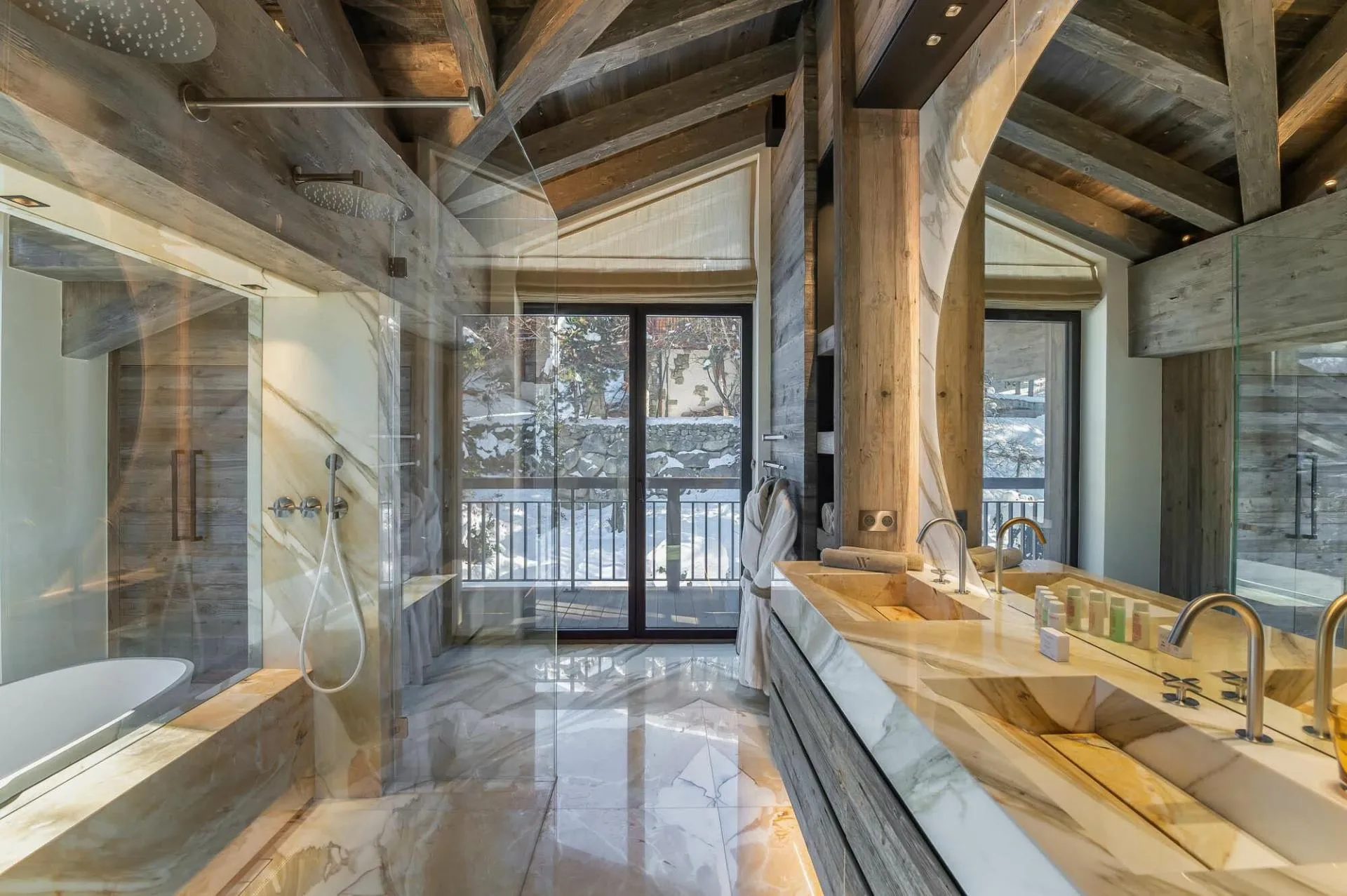 Bathroom with glazed shower