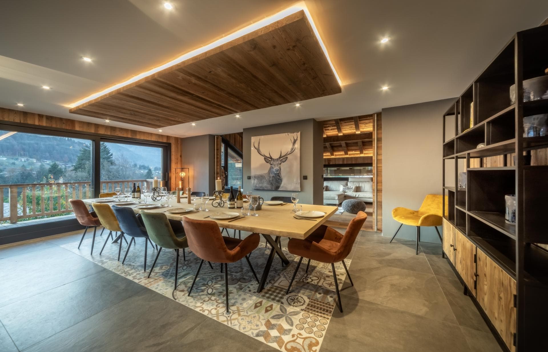 Dining area with seating for 10 and valley views
