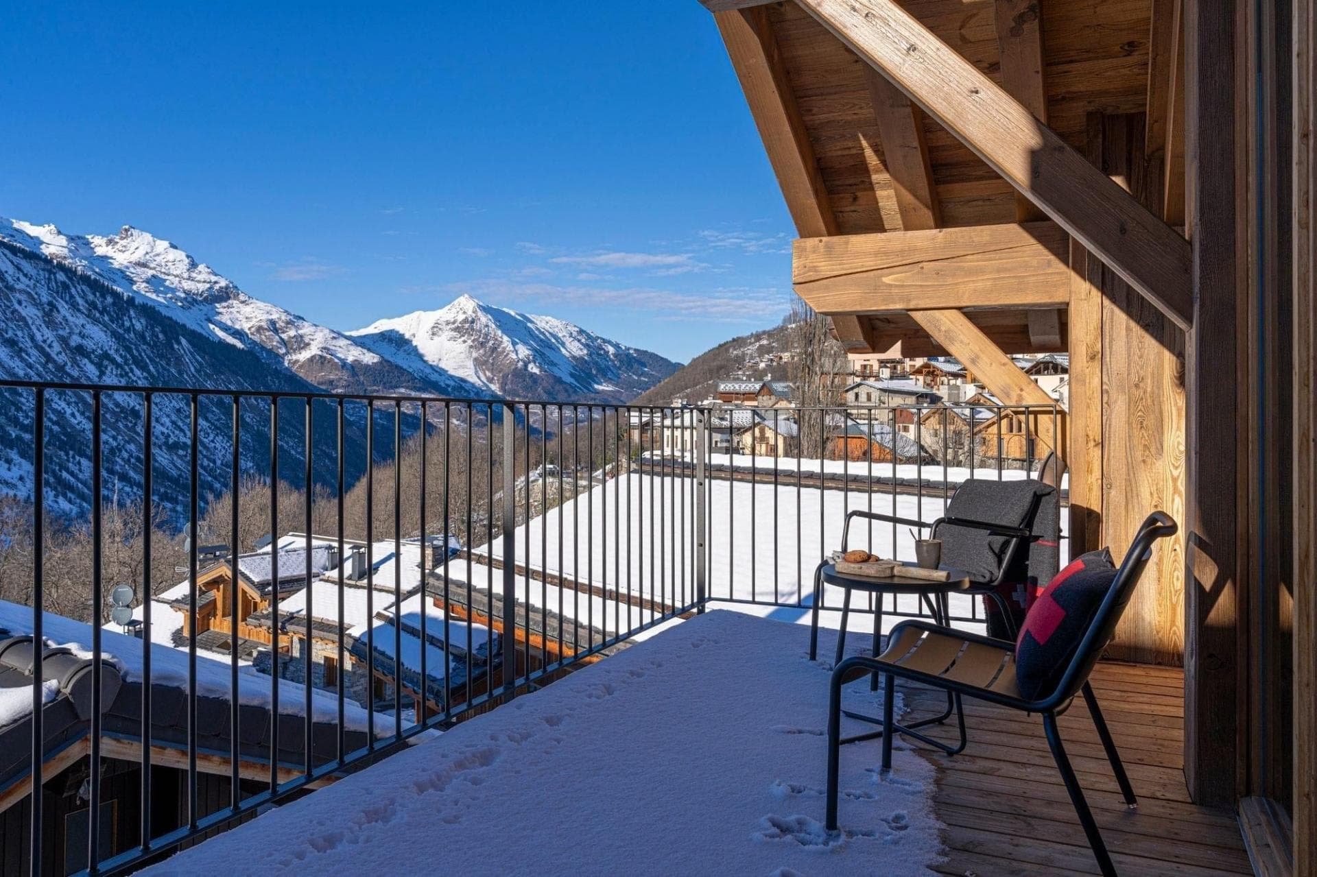 Private balcony with seating for 2; mountain and village views
