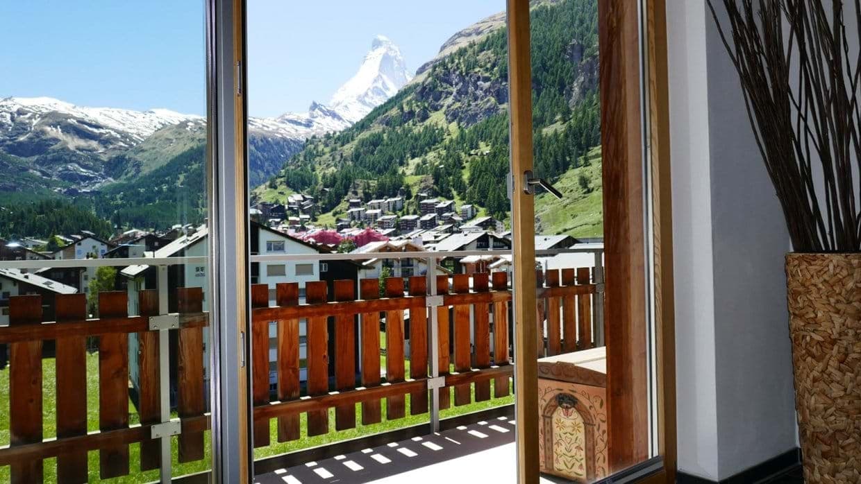 Private balcony with direct Matterhorn views and village outlook