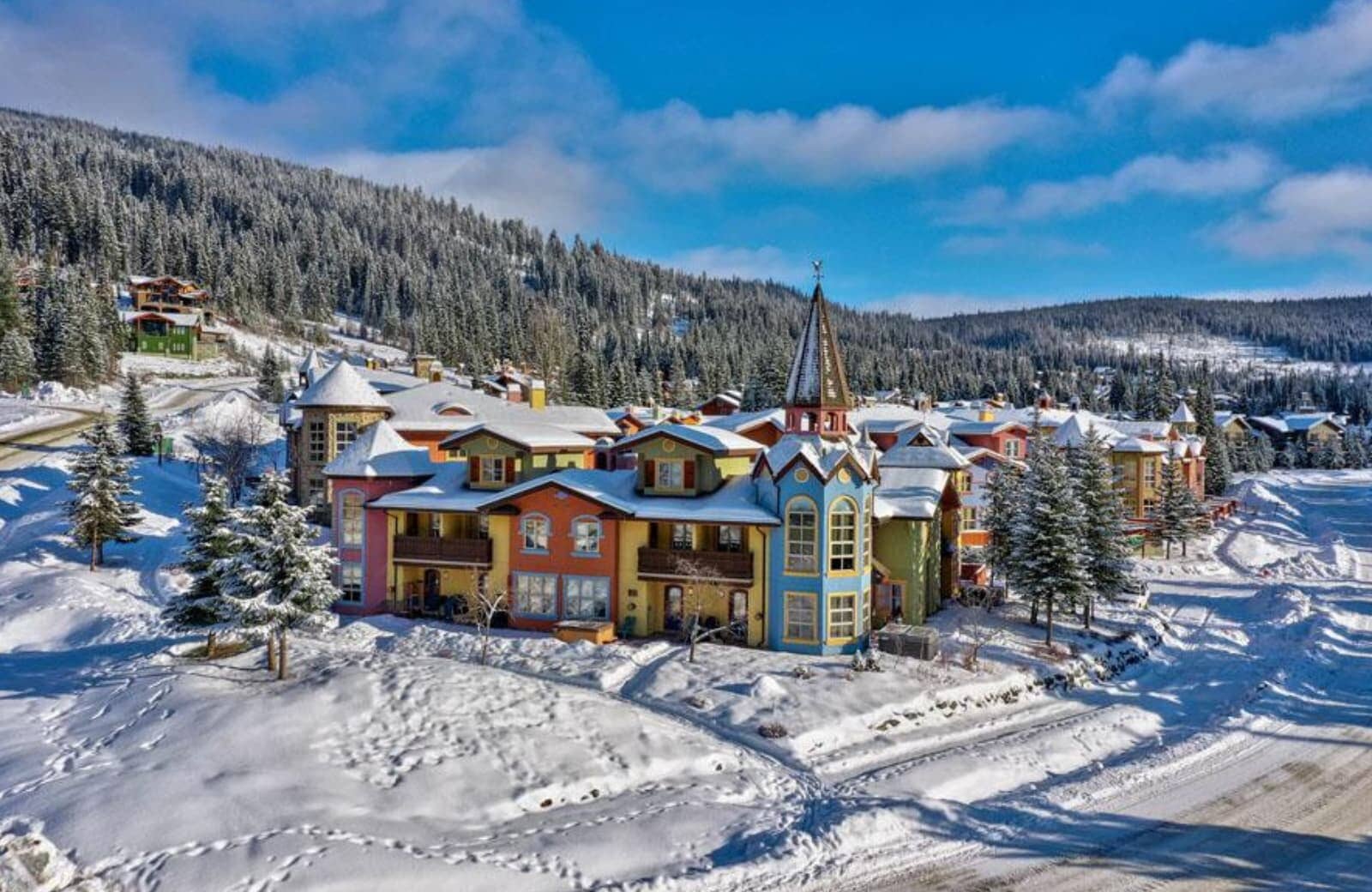 Ski-in/ski-out village exterior with direct access to alpine trails