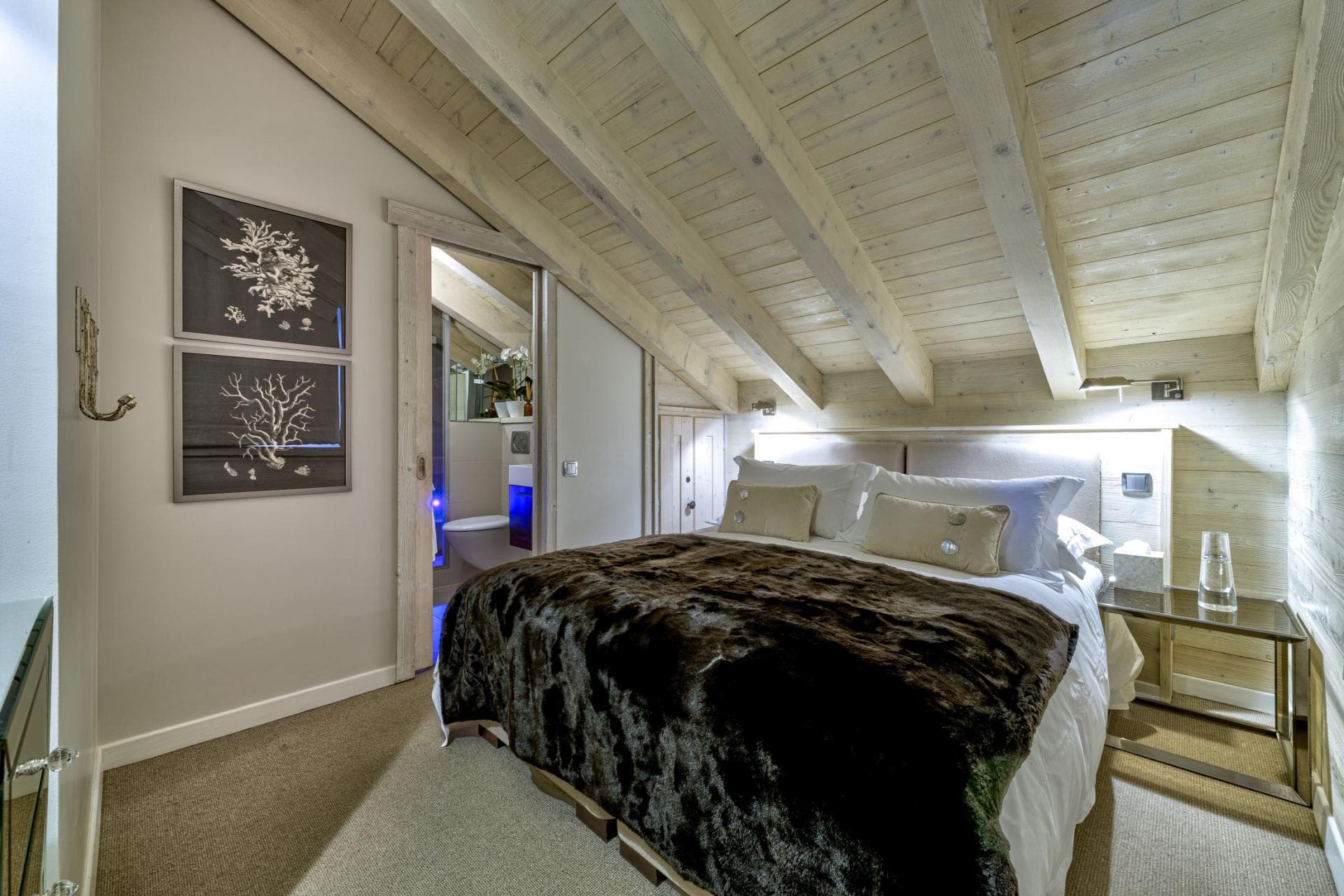 Attic bedroom with king bed and private ensuite bathroom