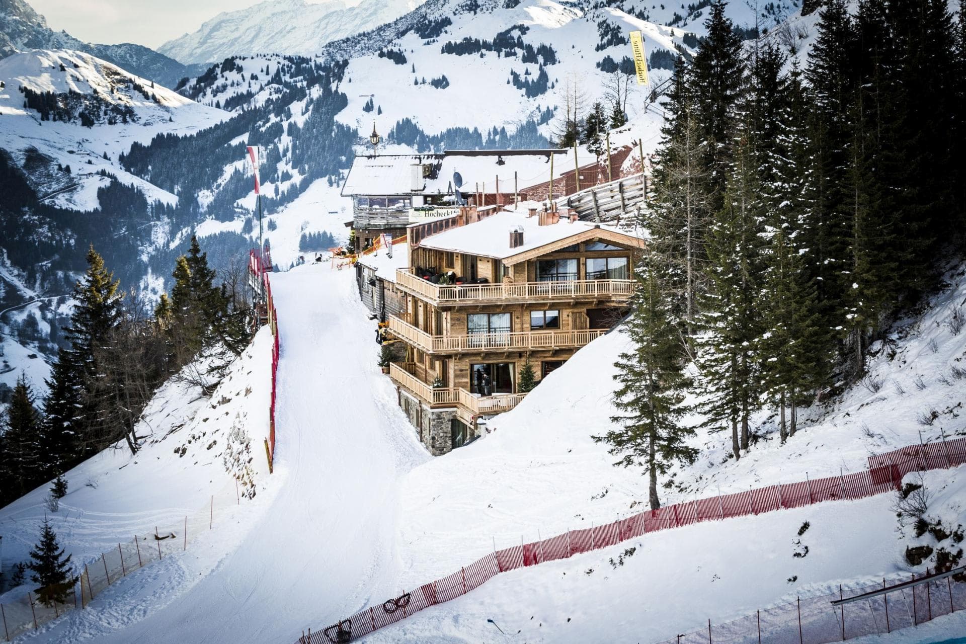 Ski-in, ski-out timber chalet located directly on a groomed mountain run