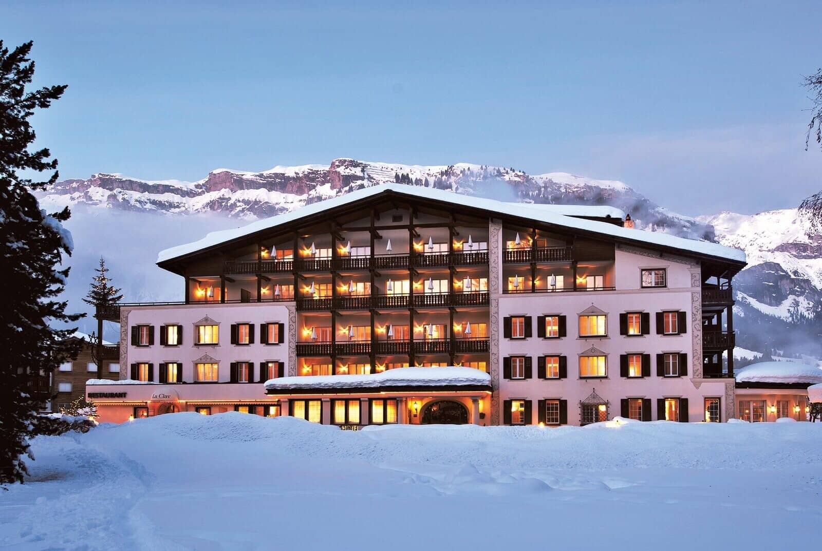 Ski-in lodge with private balconies and mountain views