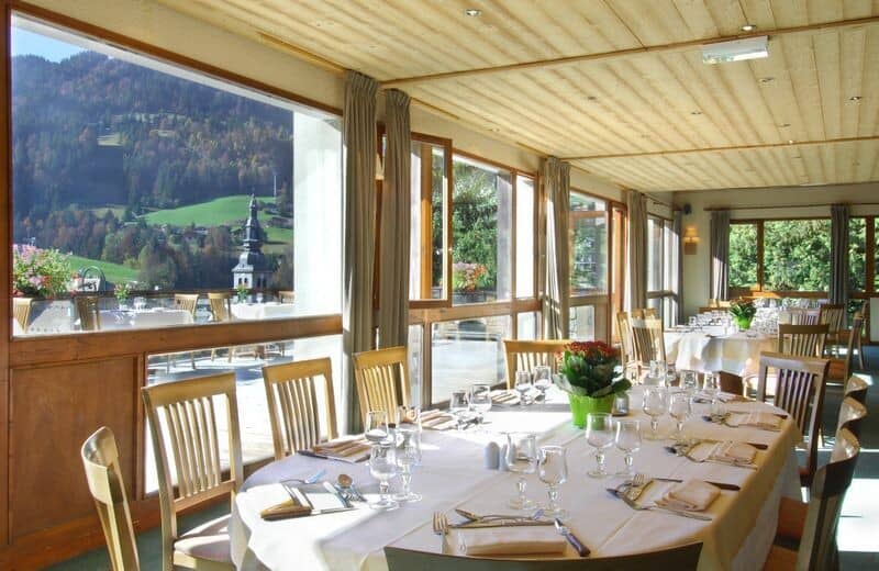 Dining room with valley views and seating for large groups