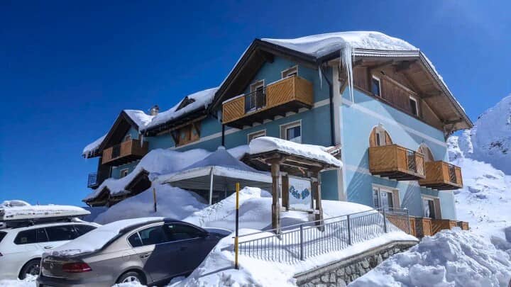 Ski-in/ski-out chalet with private balconies and on-site parking