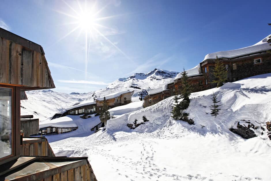 Ski-in, ski-out access with panoramic Alpine mountain views