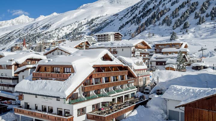 Ski-in/ski-out chalet with private balconies and mountain views