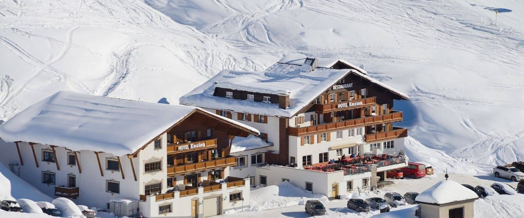 Ski-in/ski-out chalet with mountain-view terrace and on-site restaurant