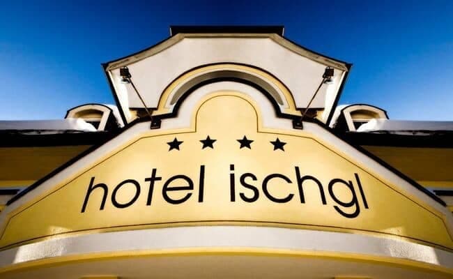 Hotel Ischgl exterior signage showing 4-star rating