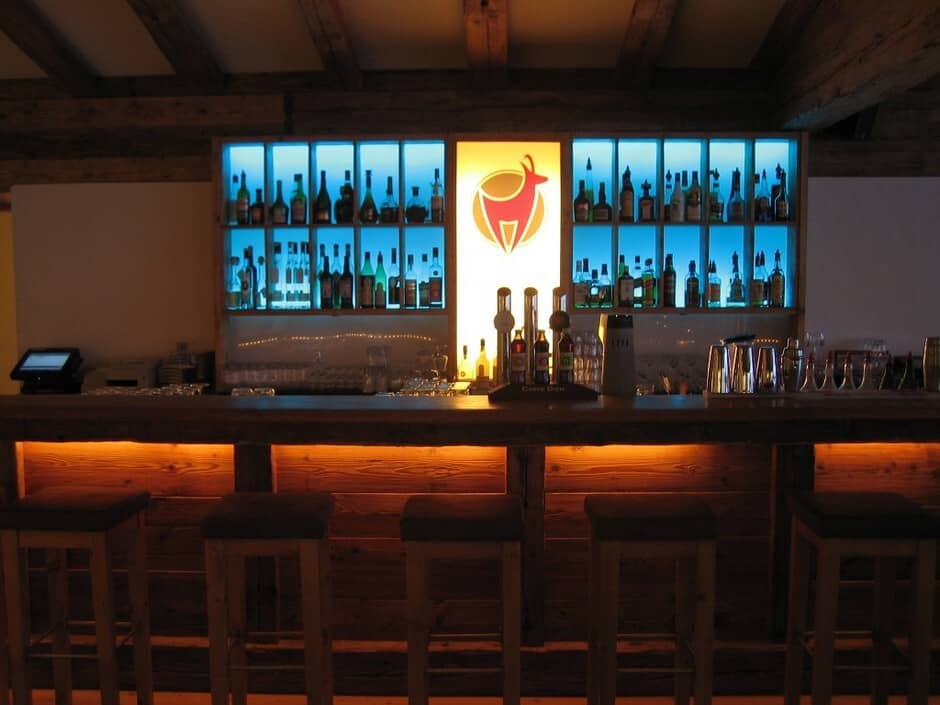 Private bar with beer taps and seating for 5