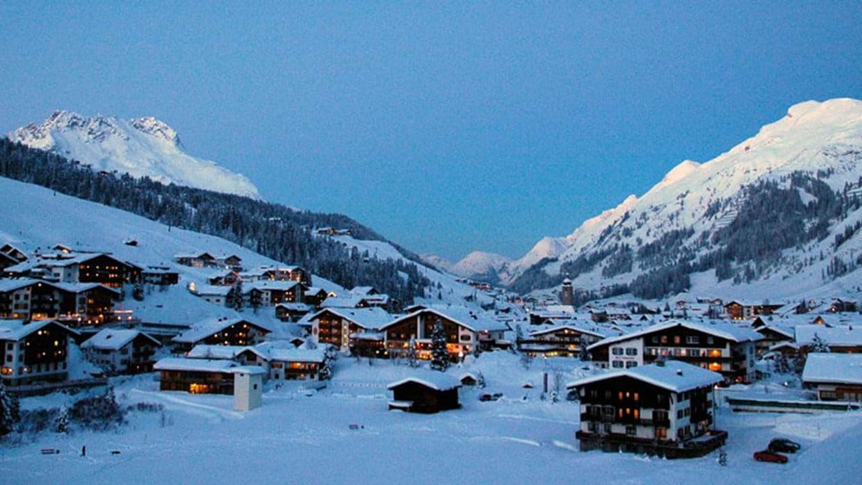 Ski-in, ski-out village view with direct access to alpine slopes
